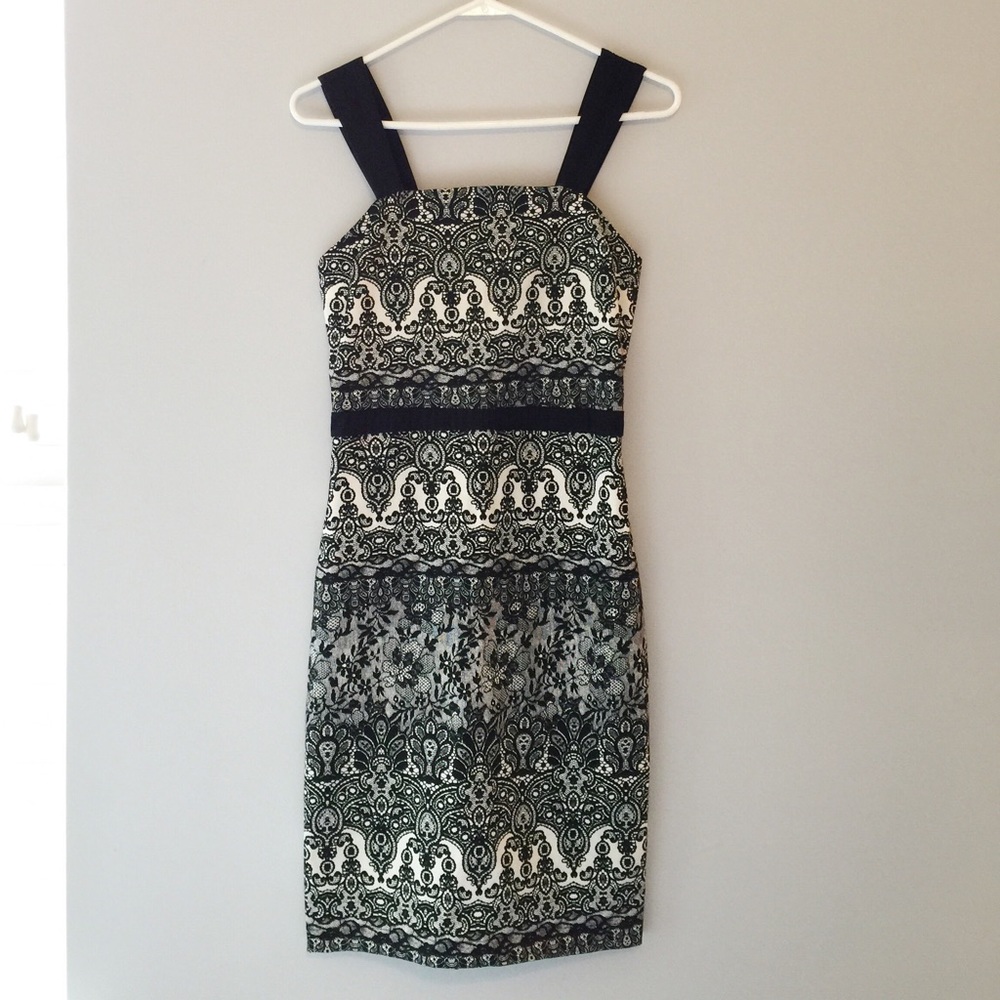 ❤️Francesca's Collections Black and White Bodycon Dress